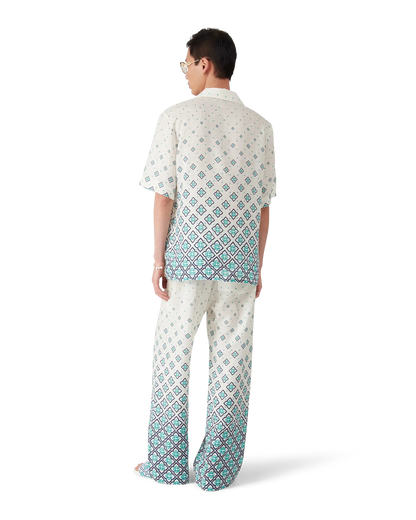Gradient Monogram Short Sleeve Linen Shirt