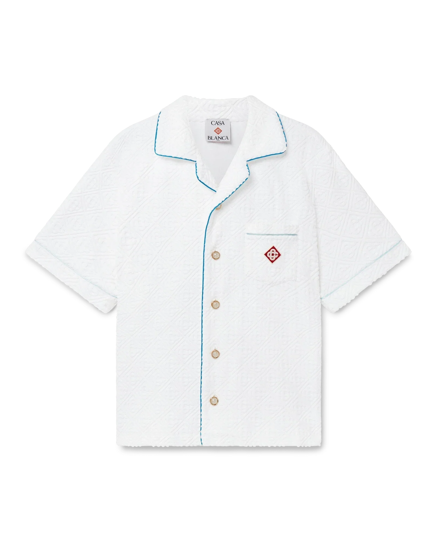 Tennis Stripe Short Sleeve Towelling Shirt