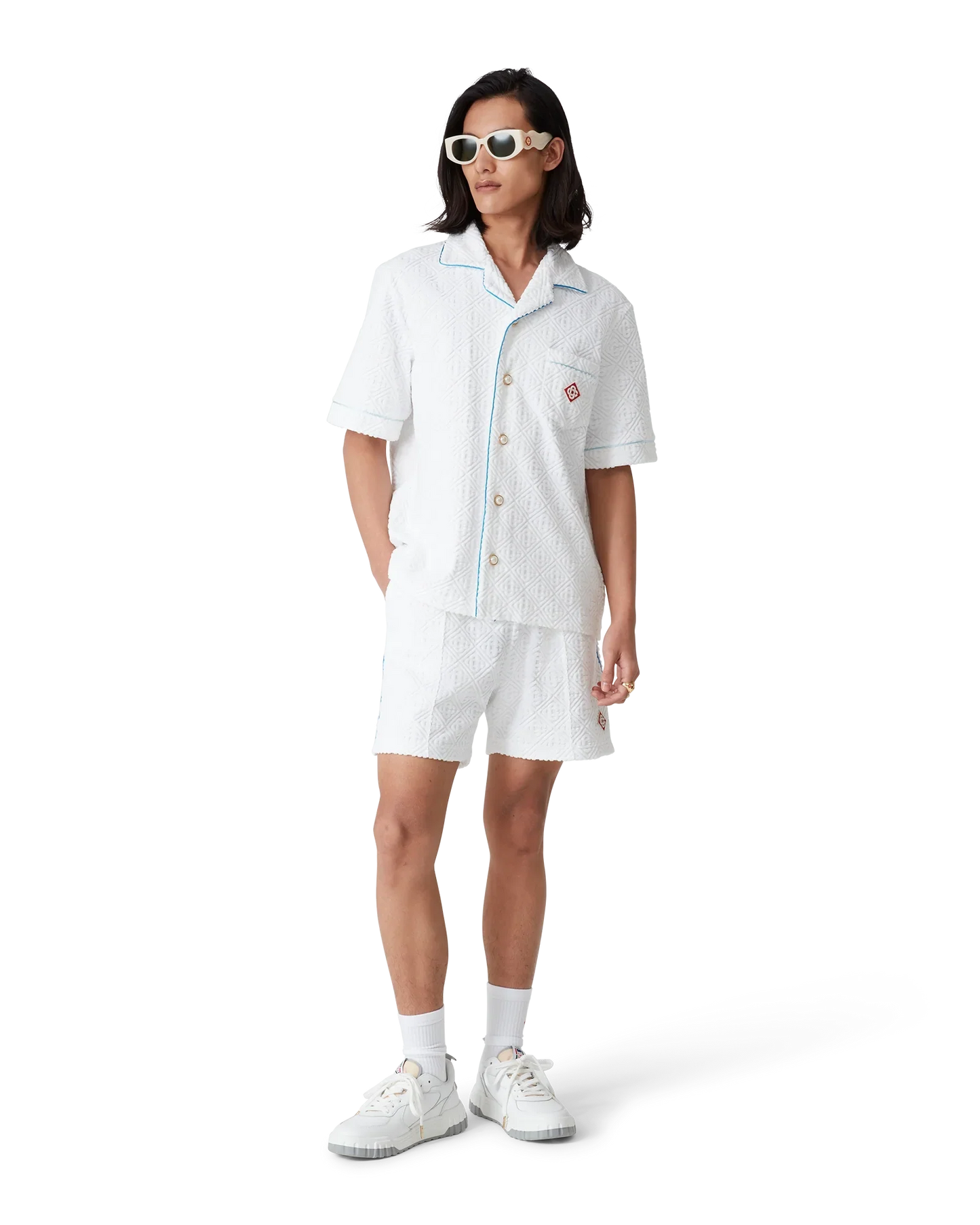 Tennis Stripe Short Sleeve Towelling Shirt