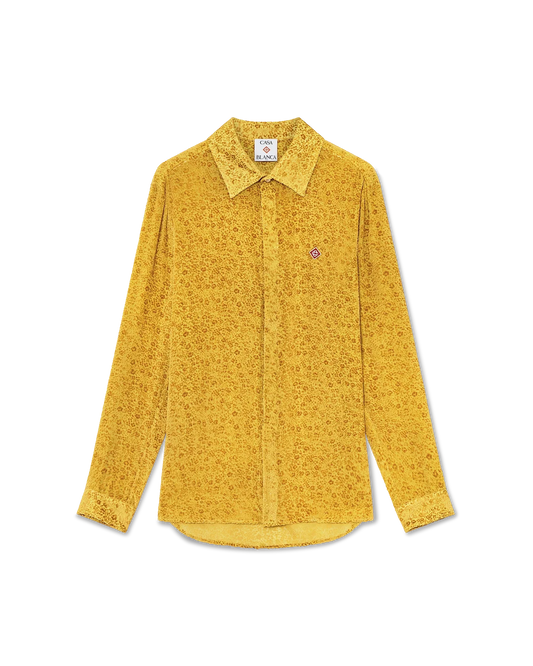 Floral Devoré Long Sleeve Silk Shirt