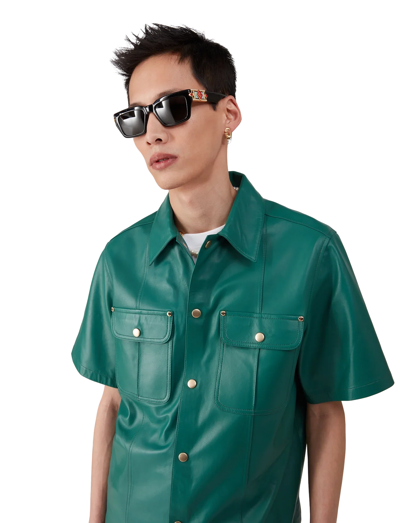 Leather Short Sleeve Shirt