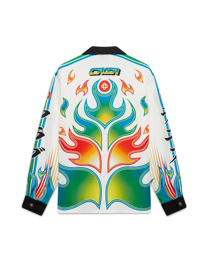 Flame Laurel  Long Sleeve Silk Twill Shirt