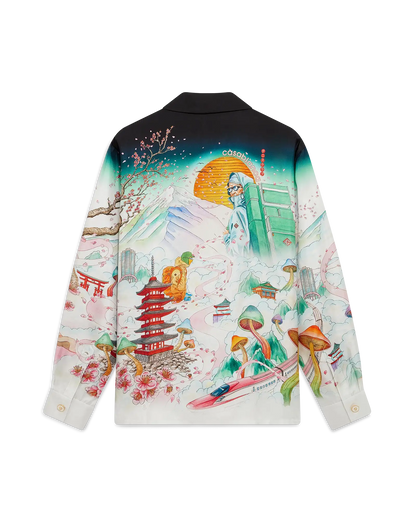 Flowers Long Sleeve Silk Twill Shirt