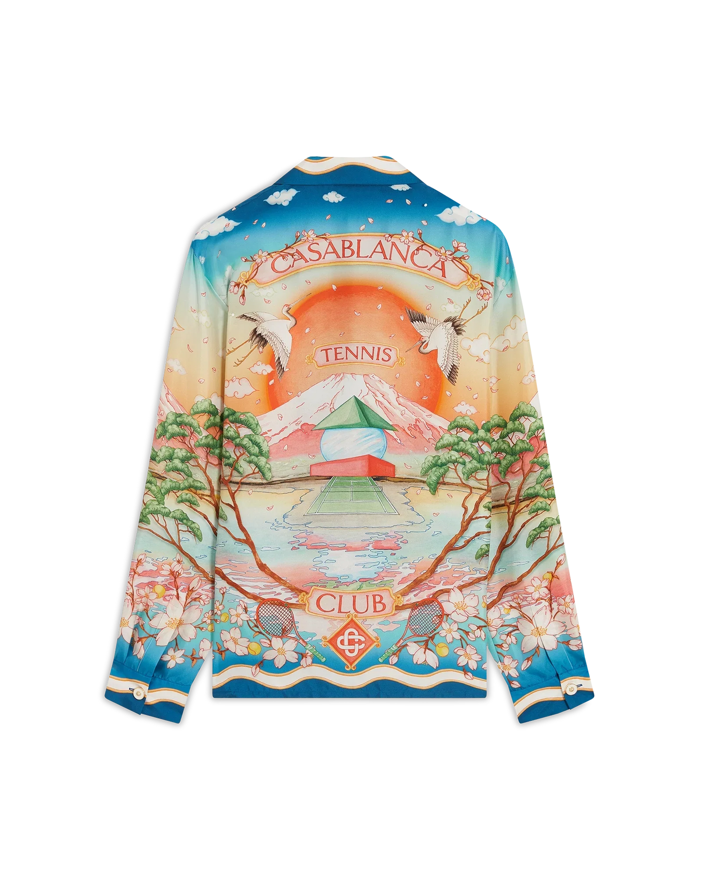 Tennis Club Long Sleeve Silk Shirt