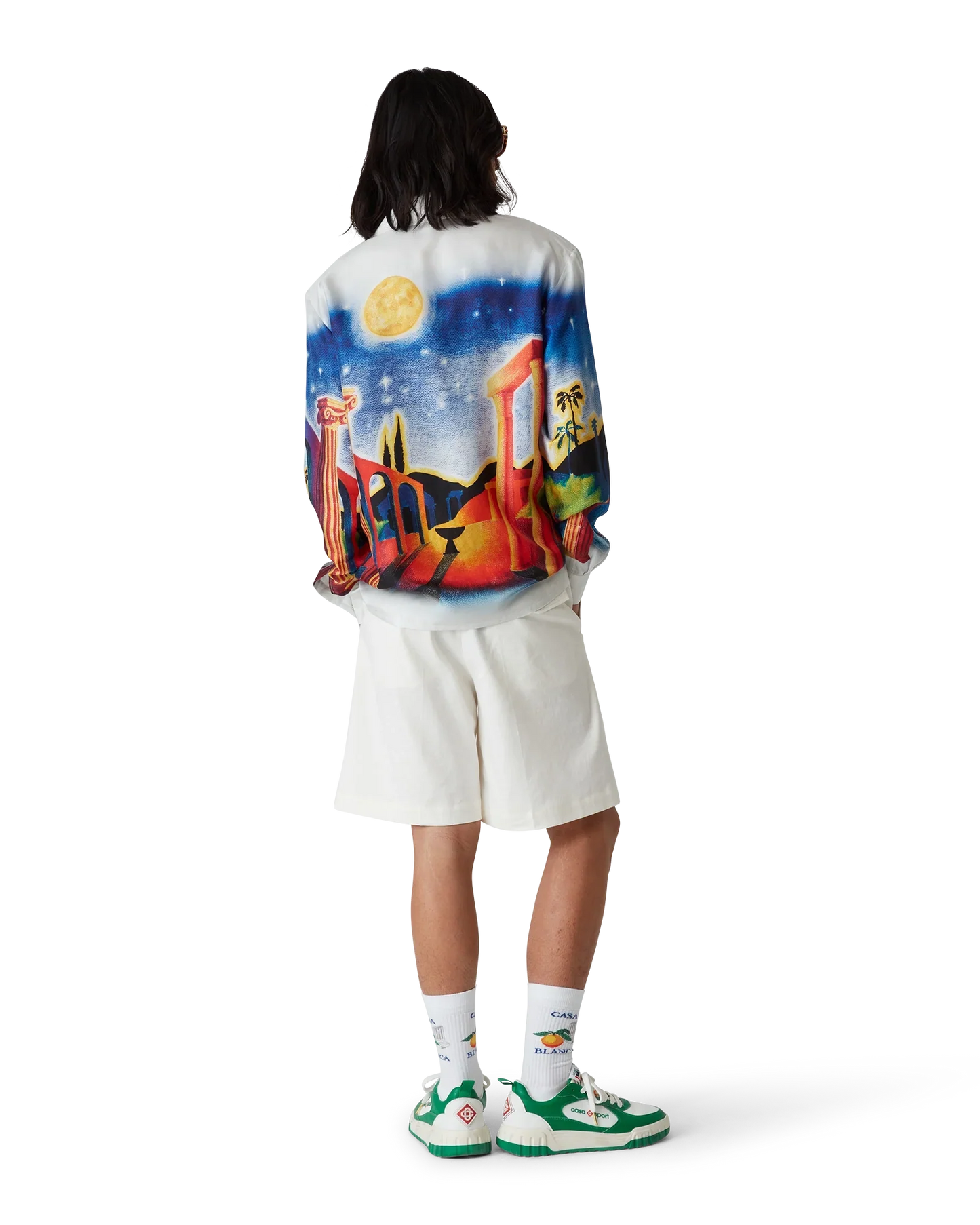 Midnight Acropolis Silk Long Sleeve Shirt