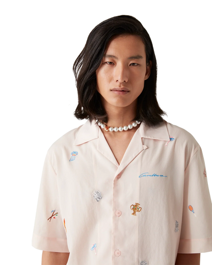 Embroidered Short Sleeve Motif Shirt