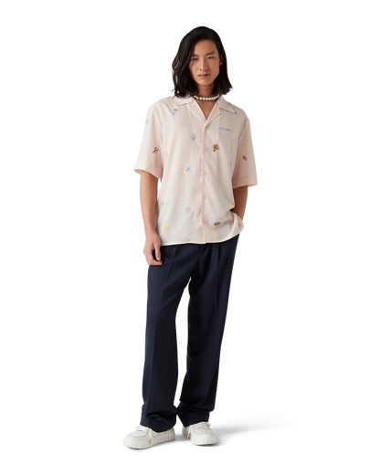 Embroidered Short Sleeve Motif Shirt