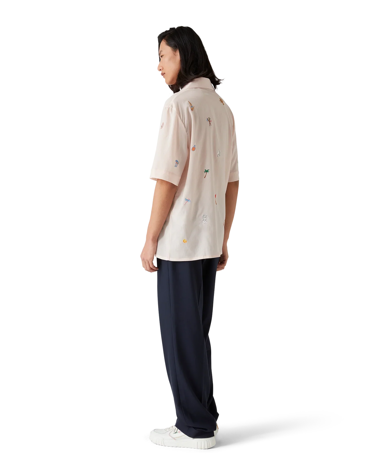 Embroidered Short Sleeve Motif Shirt