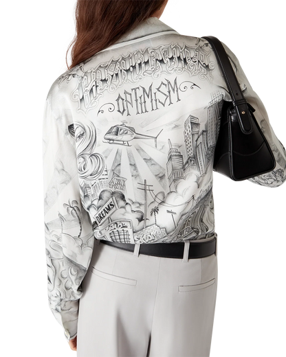 Tattoo Long Sleeve Silk Shirt