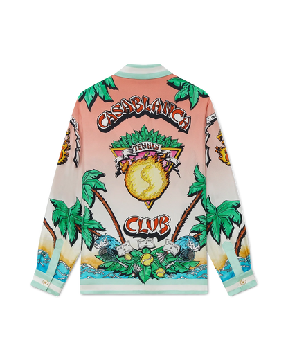 Tennis Club Long Sleeve Silk Shirt