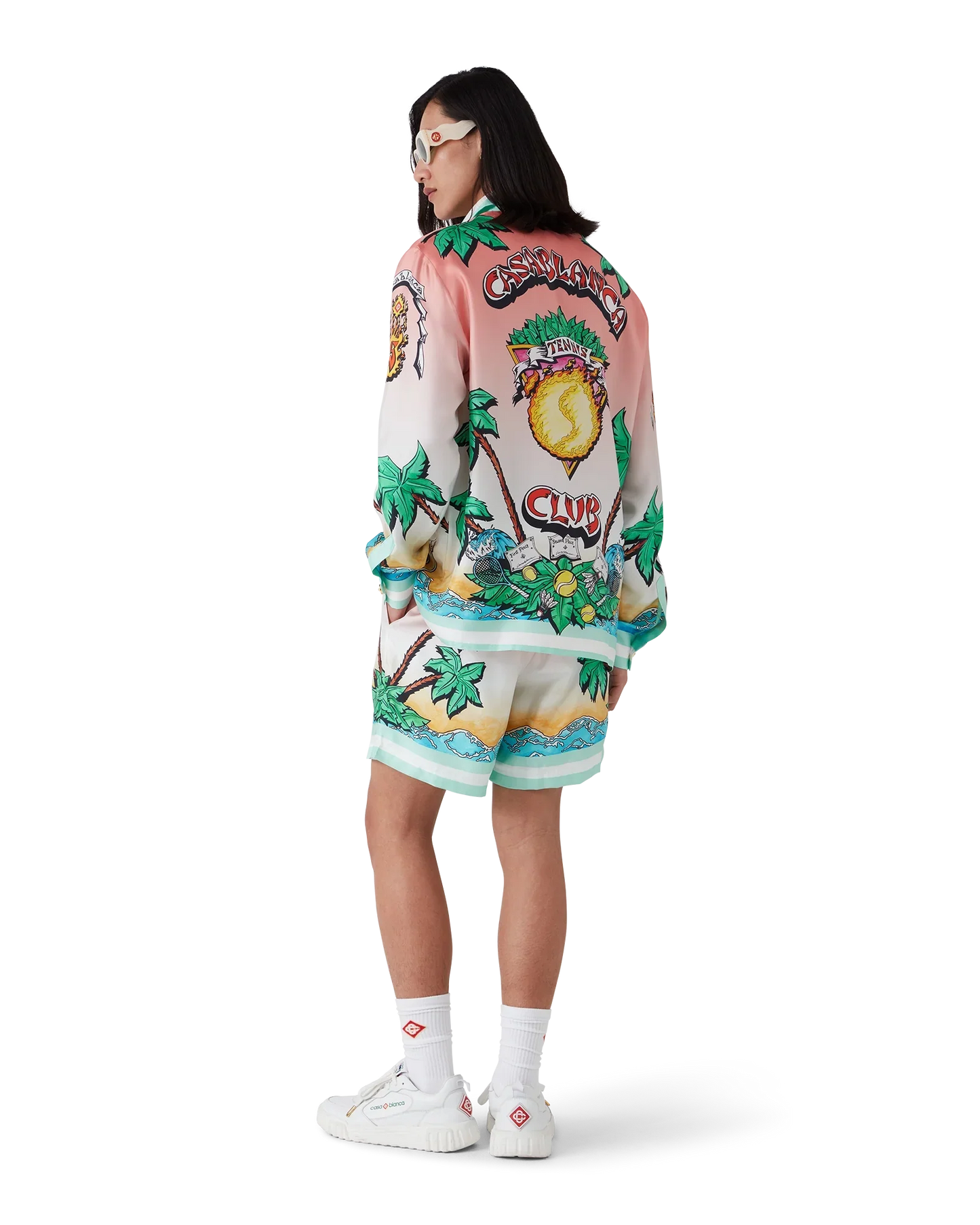 Tennis Club Long Sleeve Silk Shirt