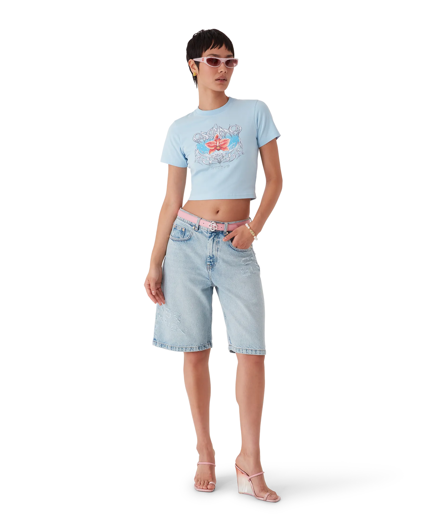 Blades Cropped Short Sleeve T-Shirt