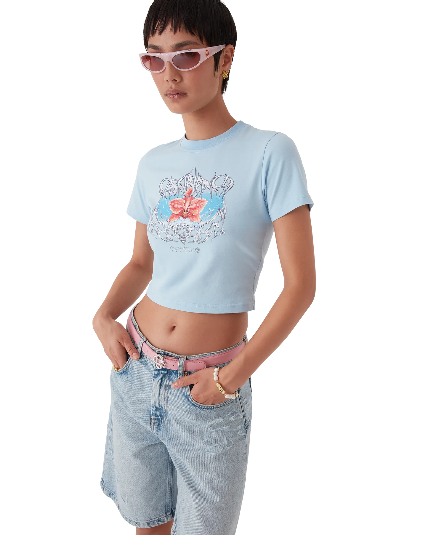 Blades Cropped Short Sleeve T-Shirt