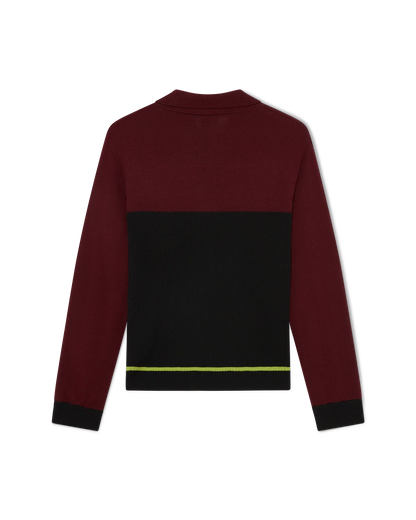 Striped Oversized Long Sleeve Polo Shirt