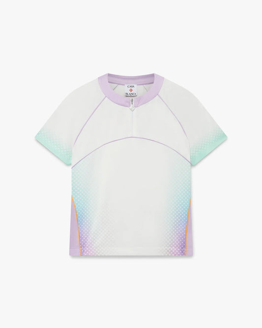 Glass Gradient Short Sleeve Football Mesh Shirt