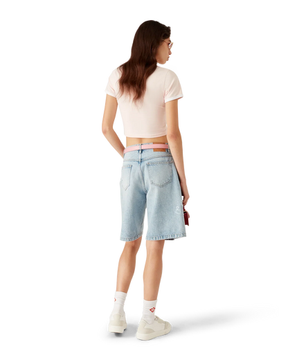Mushroom Emblem Cropped Short Sleeve T-Shirt