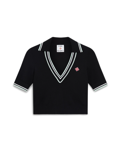Viscose V-Neck Polo Shirt