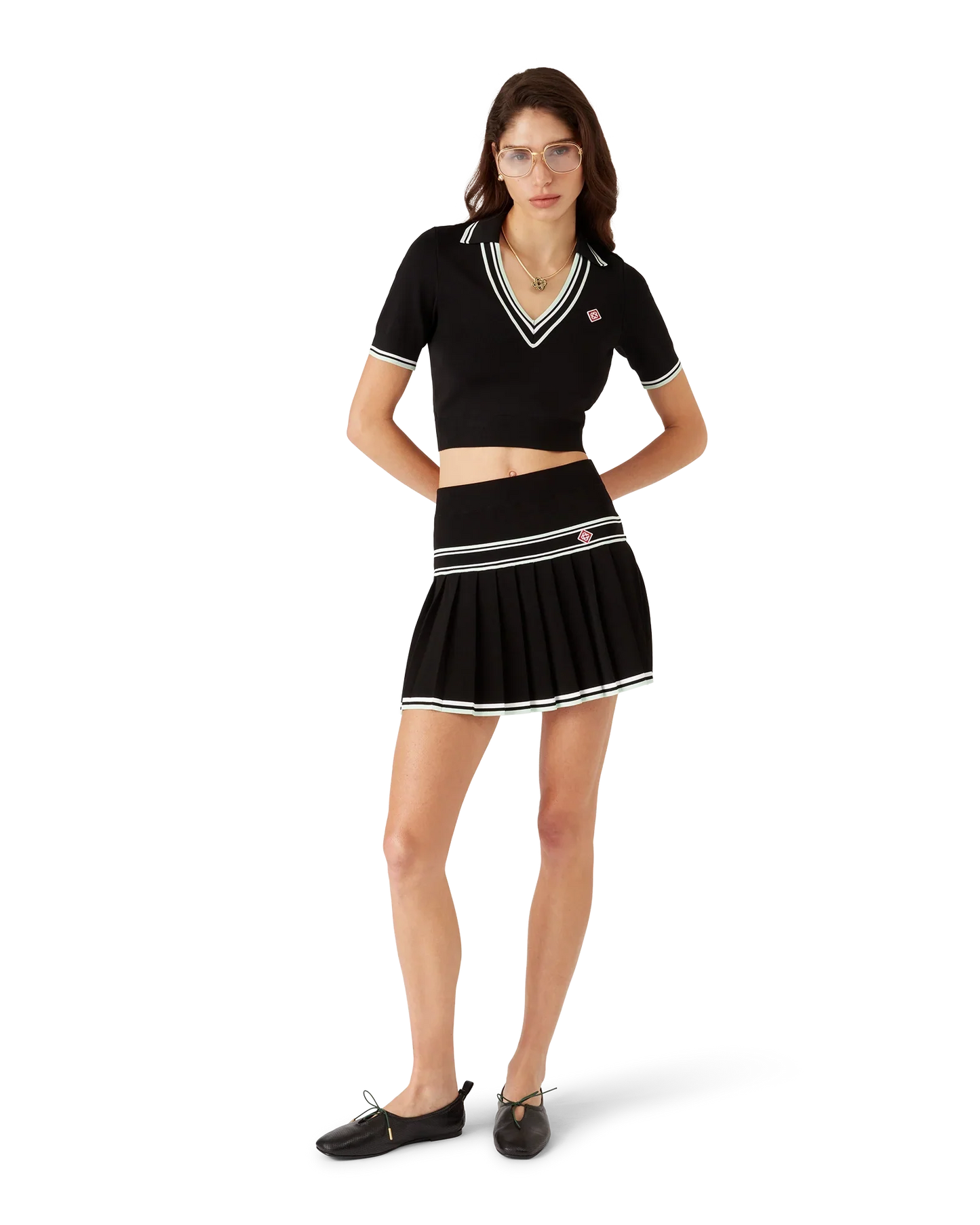 Viscose V-Neck Polo Shirt
