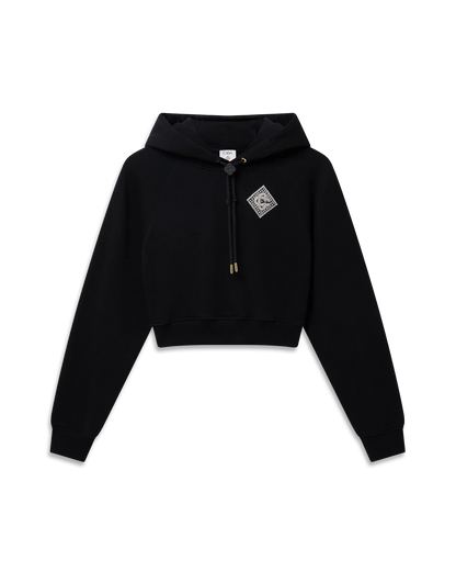 Pearl Diamond Cropped Hooded Sweatshirt
