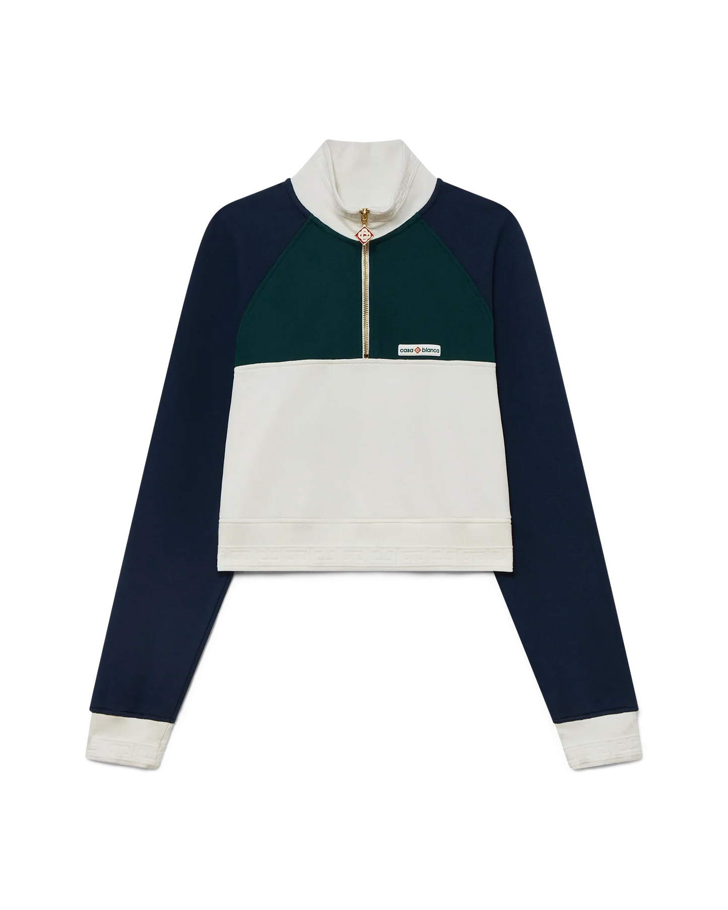 Colourblock Quarter Zip Cropped Sweatshirt