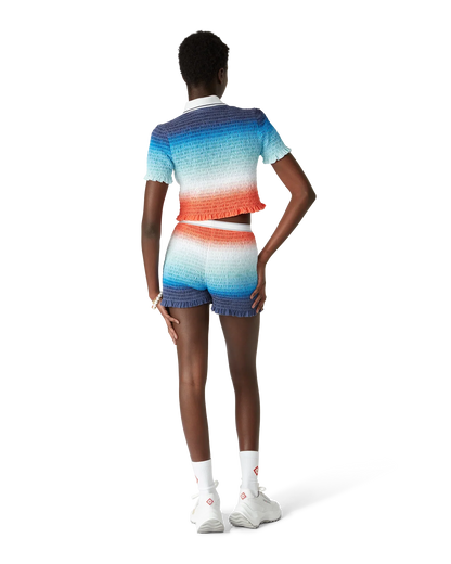 Gradient Cropped Polo Shirt