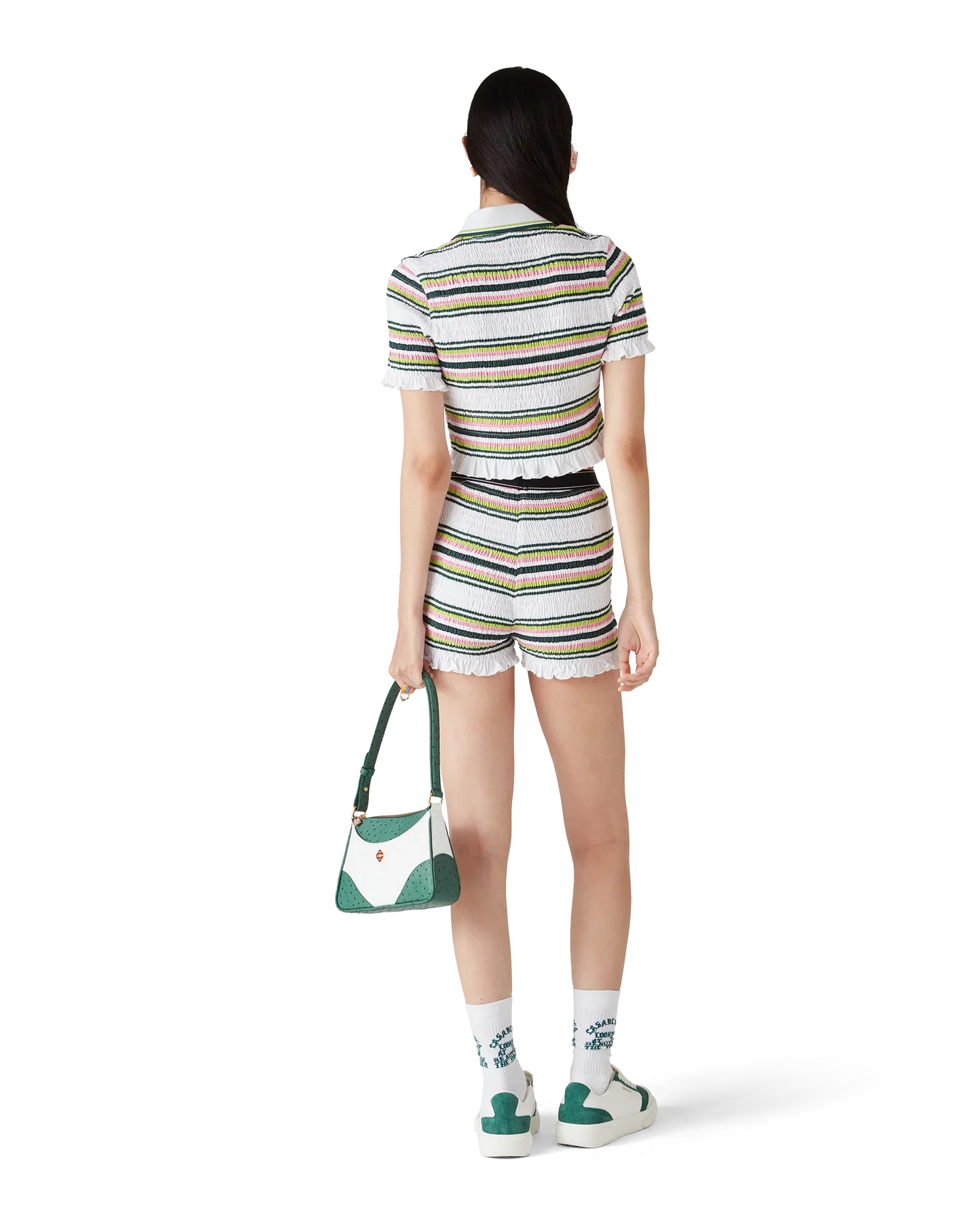 Stripe Cropped Polo Shirt
