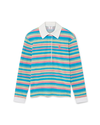 Stripe Towelling Polo Shirt