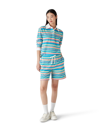 Stripe Towelling Polo Shirt