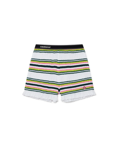 Stripe Shirred Shorts