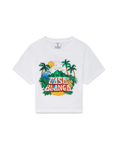 Casa Beach Wave Cropped Short Sleeve T-Shirt