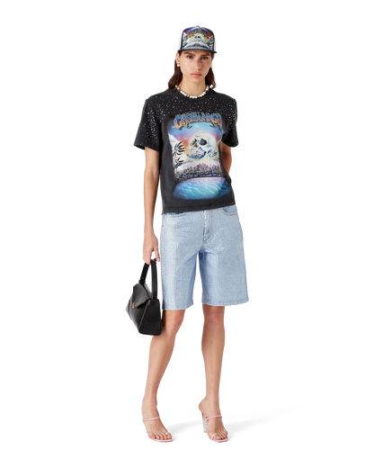 Crystal Embellished Denim Shorts