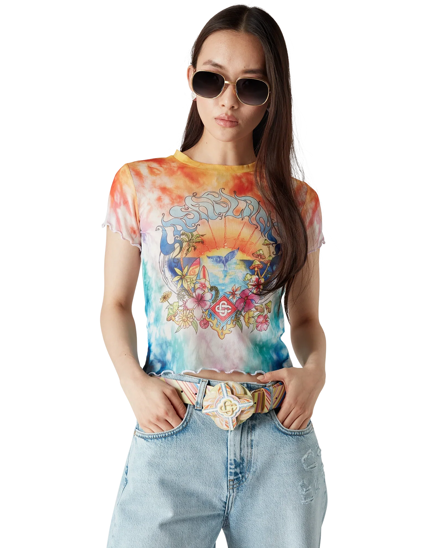 Surf Trip Tie Dye Mesh Short Sleeve T-Shirt