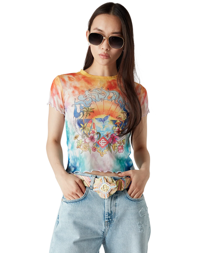 Surf Trip Tie Dye Mesh Short Sleeve T-Shirt