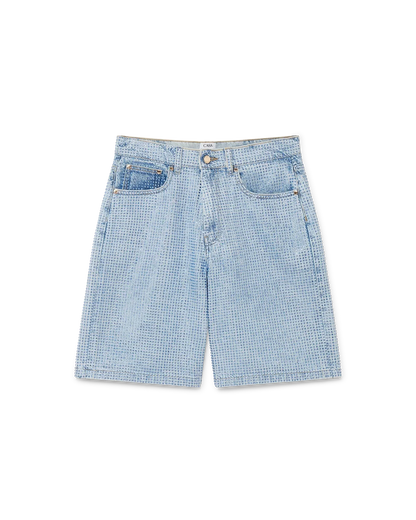 Crystal Embellished Denim Shorts