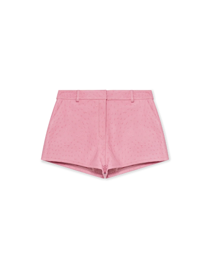 Embossed Leather Mini Shorts