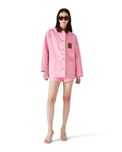 Embossed Leather Mini Shorts